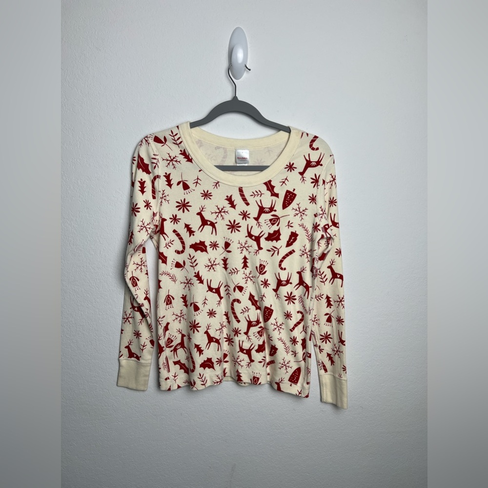 Hanna Andersson Organic Cotton Long Sleeve Christmas Holiday PJ Top